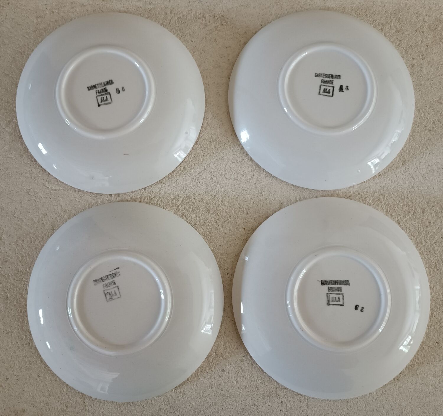 4 saucers iron earth Sarreguemines