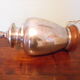 Living room mood lamp, silver metal base, wooden base, pleated lampshade
