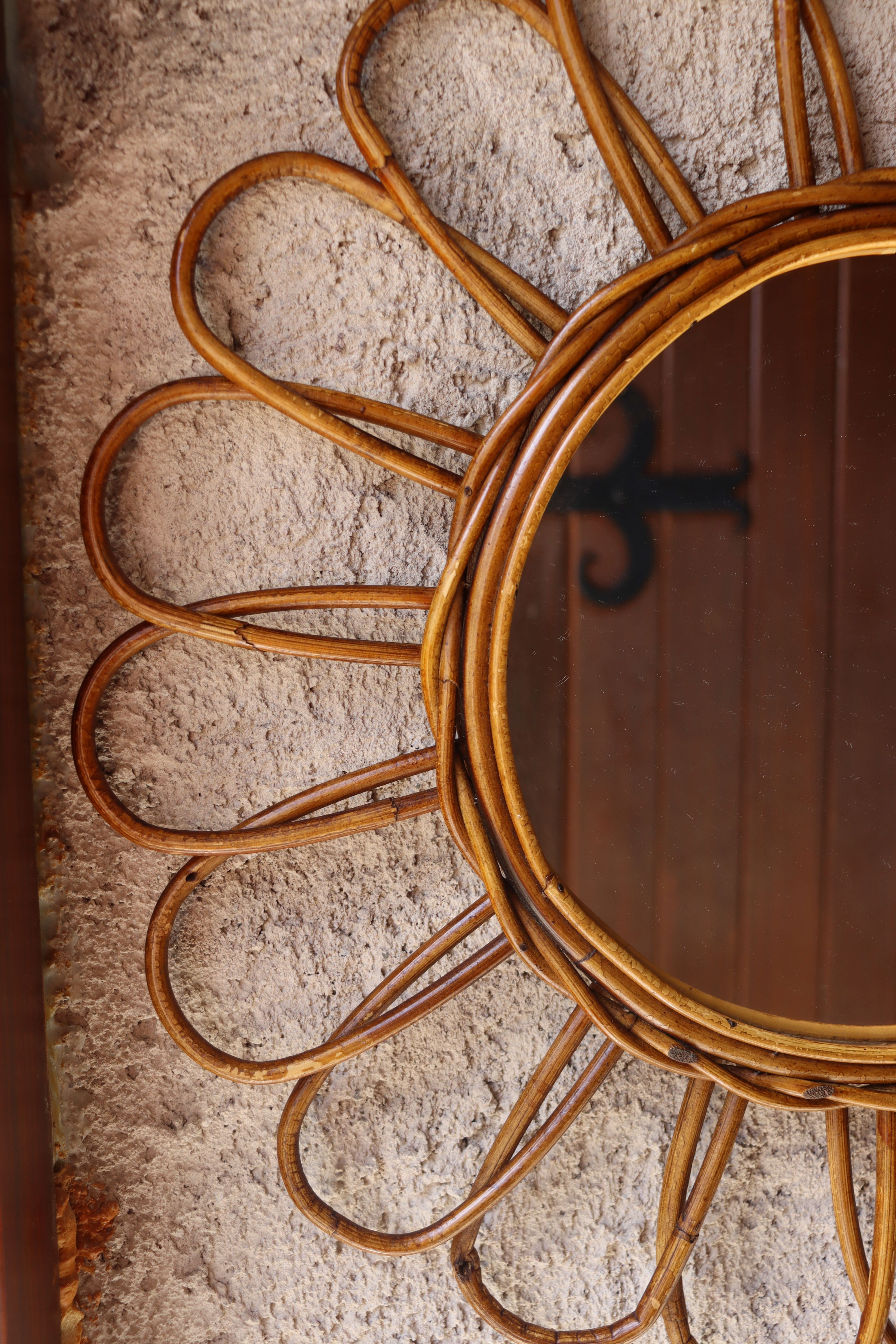 Vintage rattan mirror