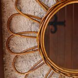 Vintage rattan mirror