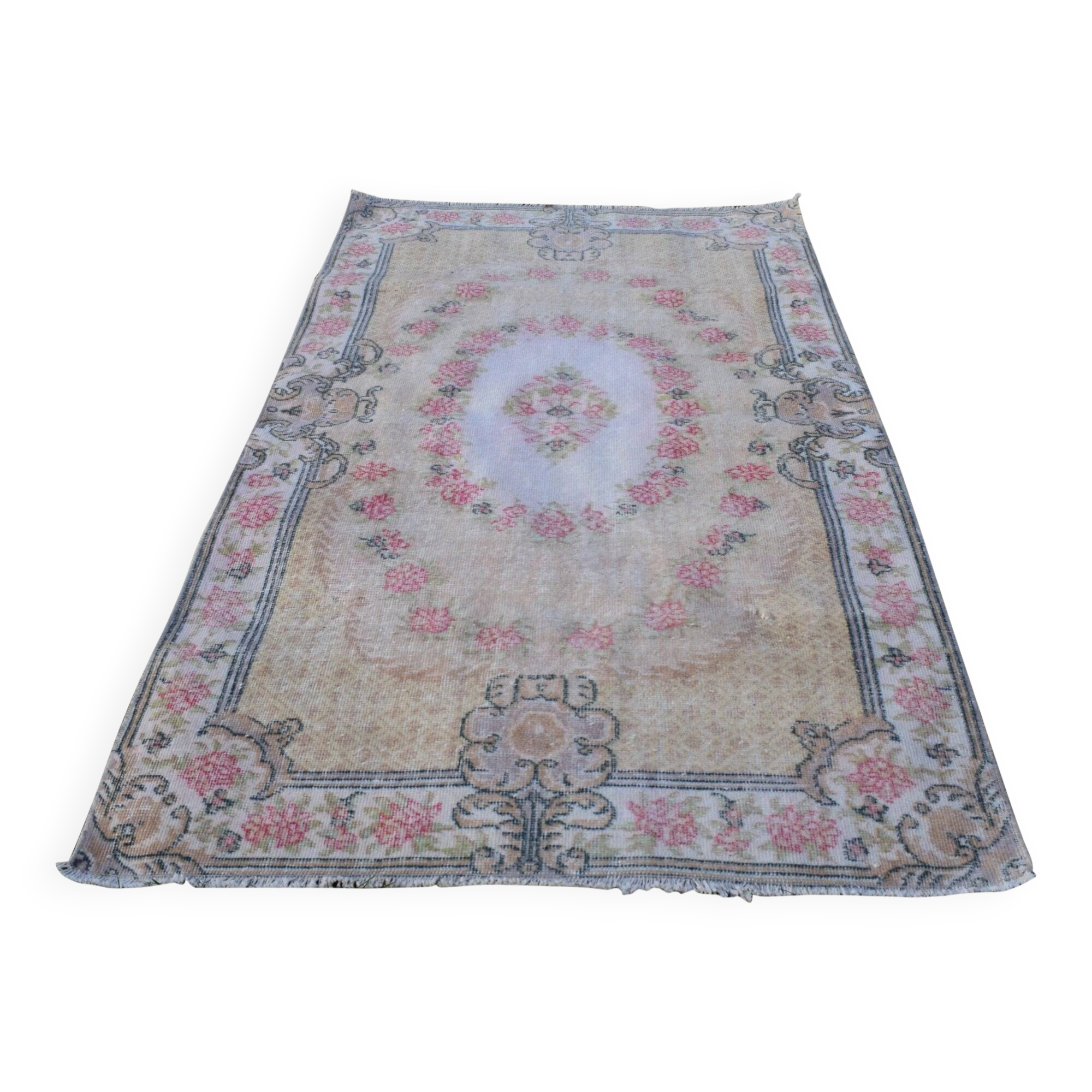Vintage Turkish handmade rug 114x210 cm