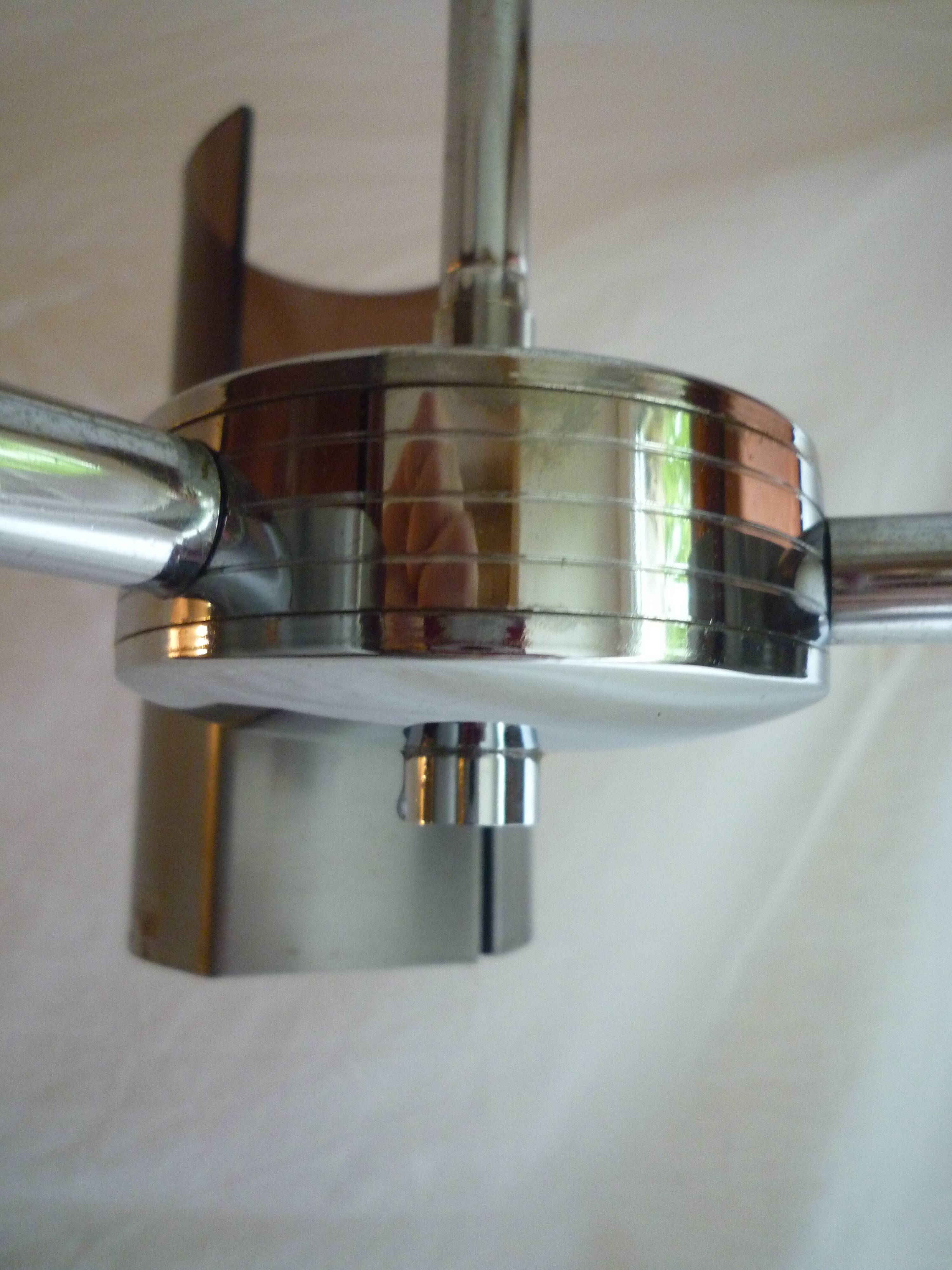 Suspension "Space Age" chrome metal and plexiglass 1970s