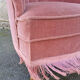 Old pink toad armchair, vintage, 40s / 50s