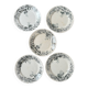 Set of 5 antique flat plates