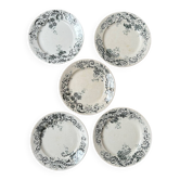 Set of 5 antique flat plates