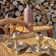 Pair of vintage solid brass candle holders