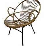 Rattan chair by Dirk van Sliedregt Rohe Noordwolde 1960 in the Netherlands