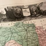 Old illustrated map of Morbihan.