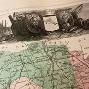 Old illustrated map of Morbihan.
