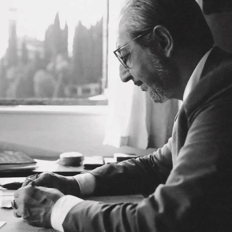 Wooden Quatour Table attributed to Carlo Scarpa for Gavina, Italy, 1973