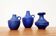 Mid-century German minimalist cobalt blue vases by Hartwig Heyne Pottery, 1960s, set of 3.