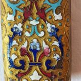 Ancien pyrogène émail cloisonné boite allumettes collection fumeur