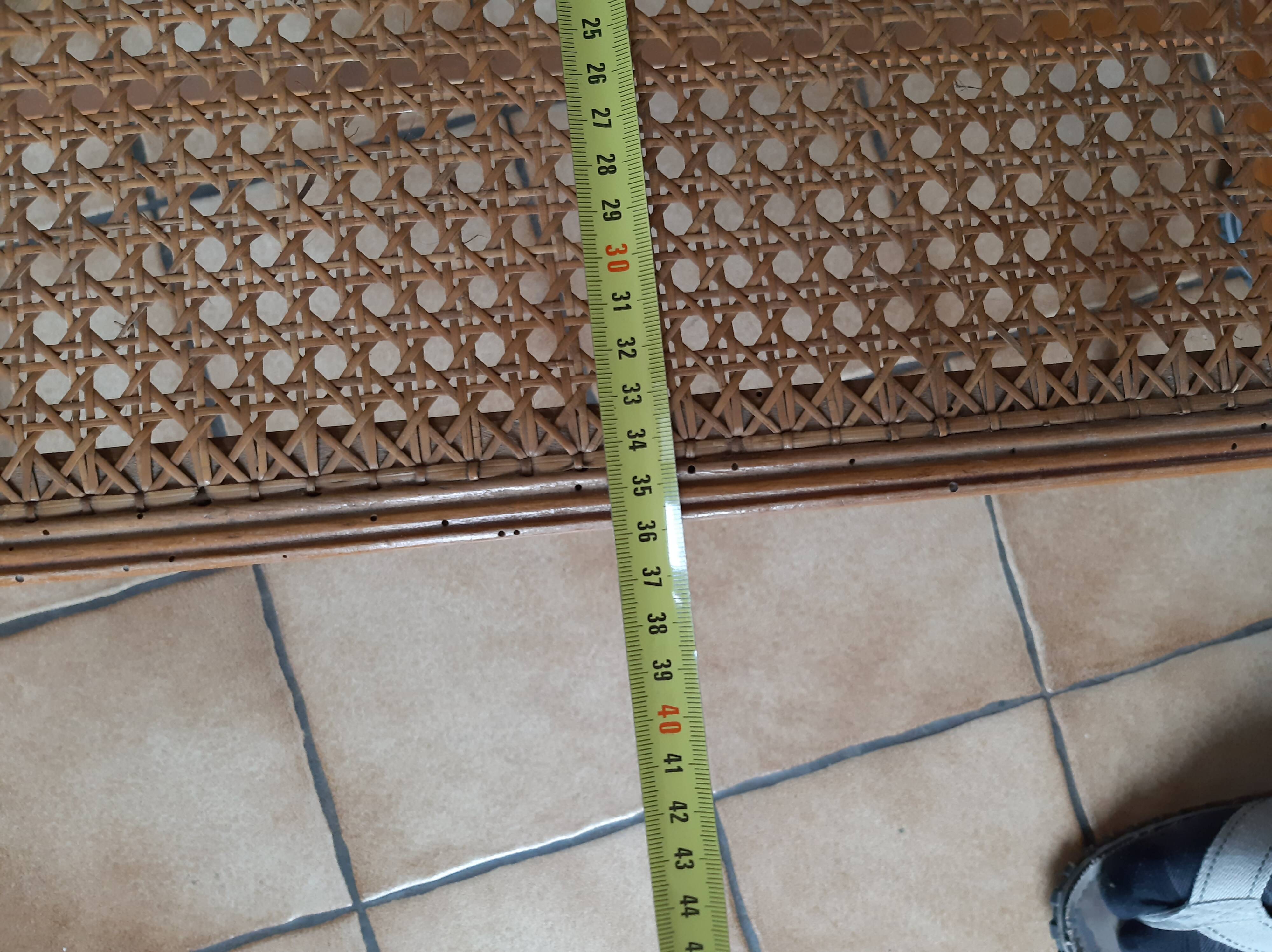 Piano bench end of empire style cane bed