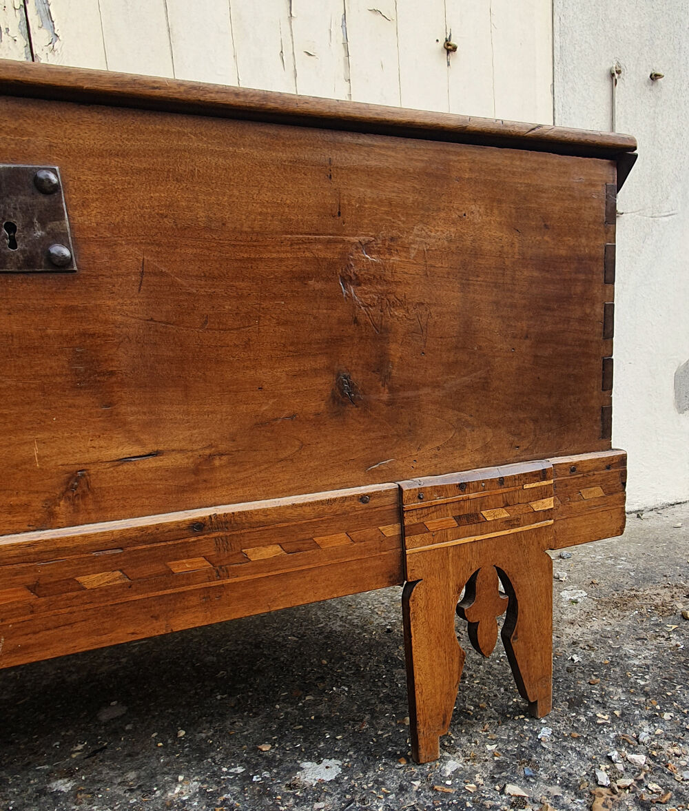 Former large wedding chest, solid wood, mid 19th century