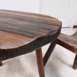 Coffee set coffee table and tripod low chairs - Spanish brutalist design - 1950s