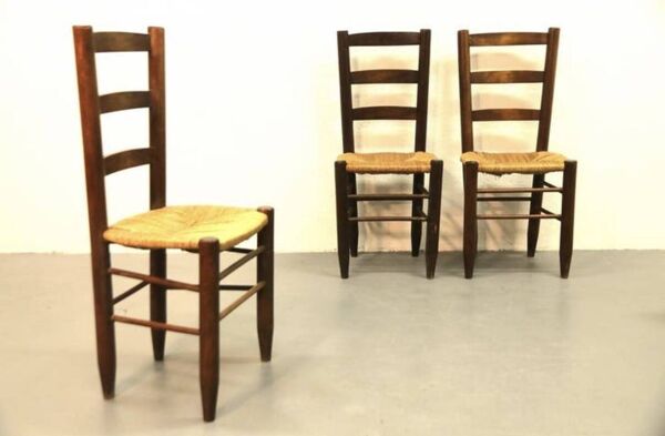 Ensemble de 8 chaises de salle à manger Charlotte Perriand Bauche n°19