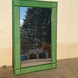 Miroir en rotin vert