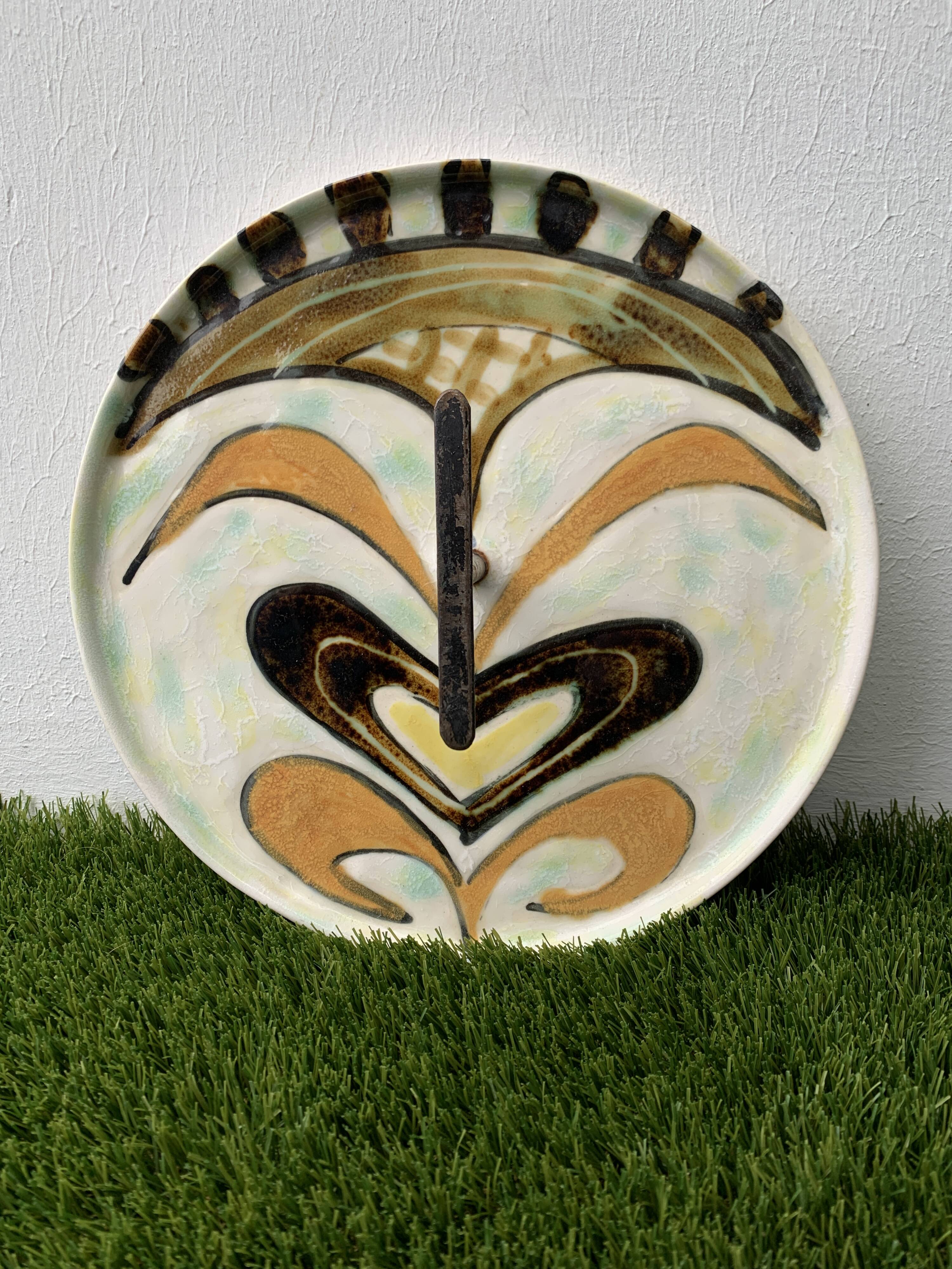 Cheese tray, Vallauris ceramics, unique piece, 1960