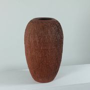 Vase en céramique sgraffito décor brutaliste vintage du milieu du siècle