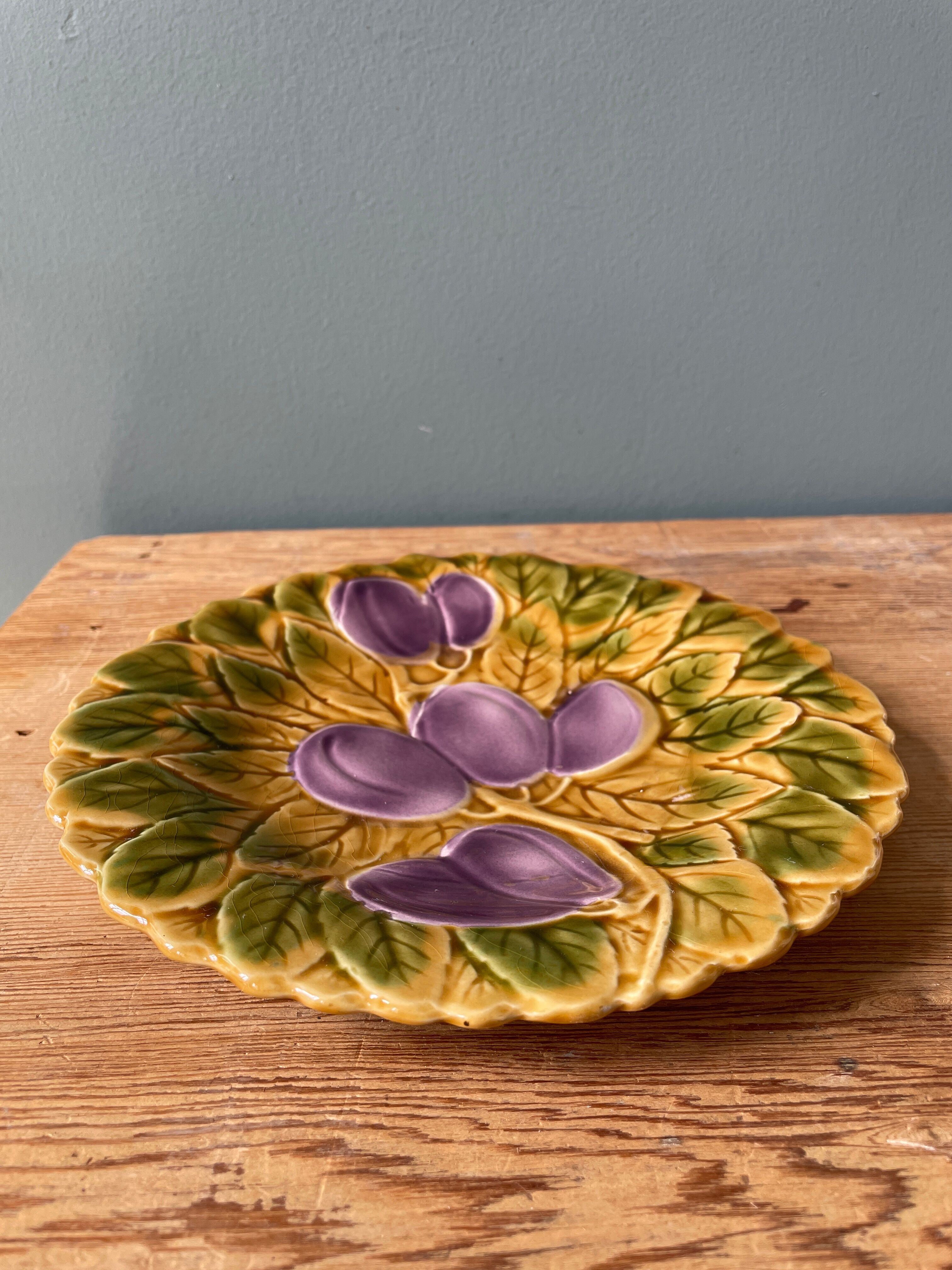 2 fruit plates, slurries, Sarreguemines France
