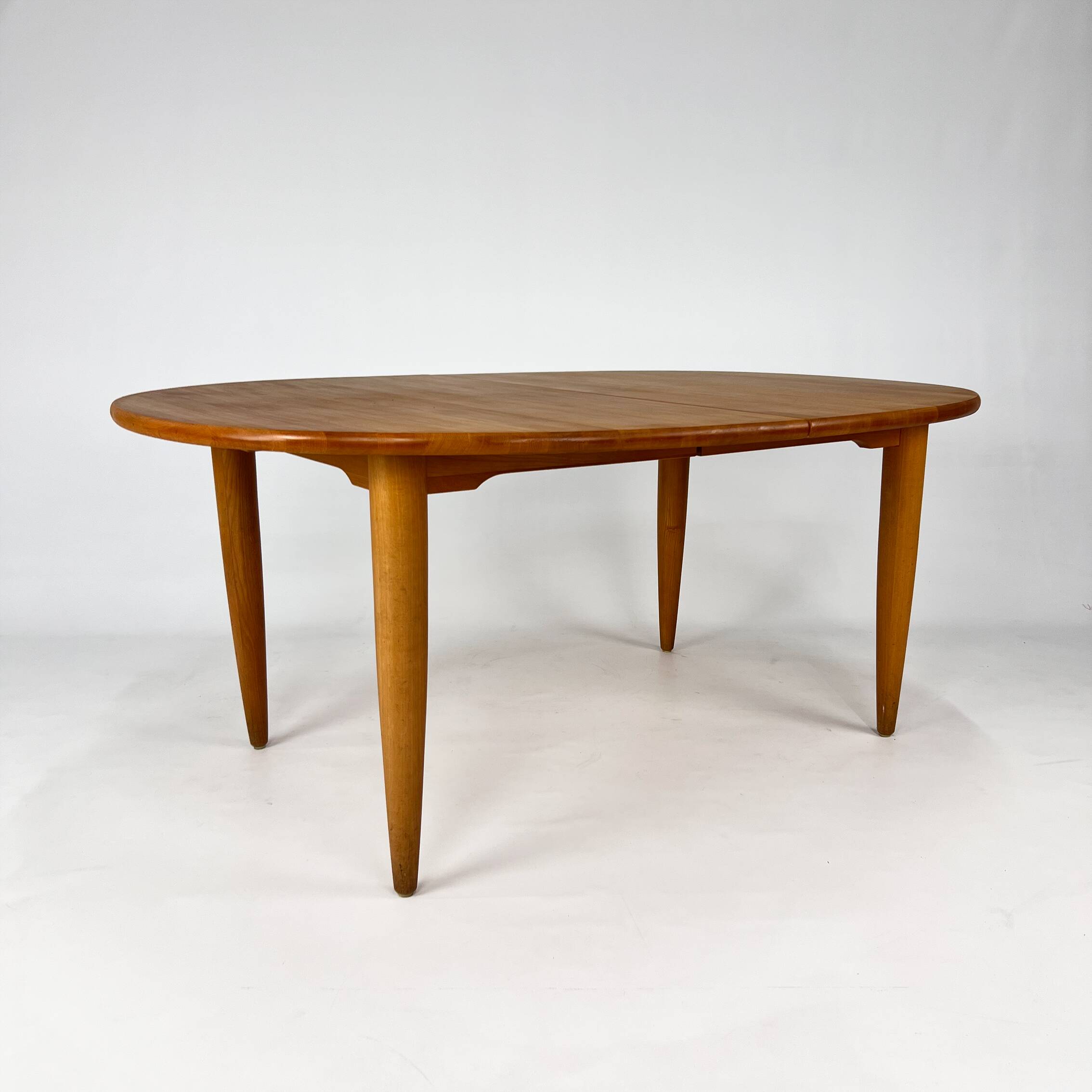 Large Danish Extandable Elm Dining Table, 1990s