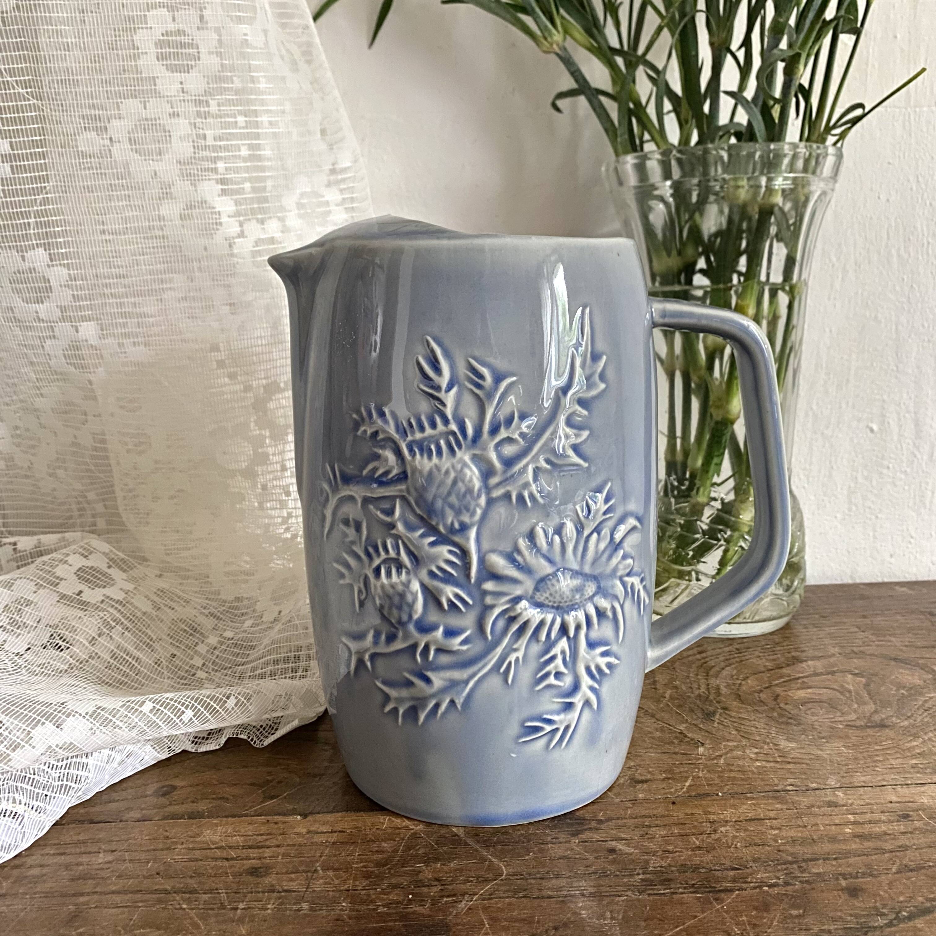 Rhodea Blue Thistle Slip Pitcher
