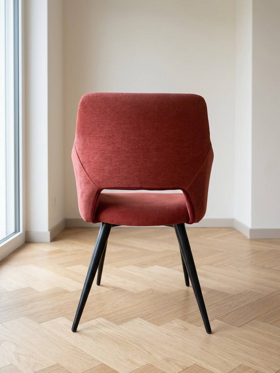 6 vintage red velvet chairs