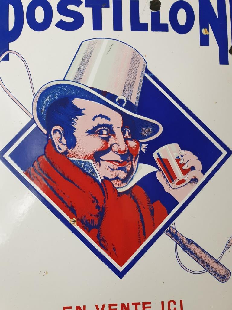 Enamelled plate wines of postillon