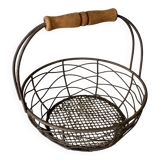 Wooden metal egg basket