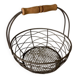 Panier à œufs métal bois