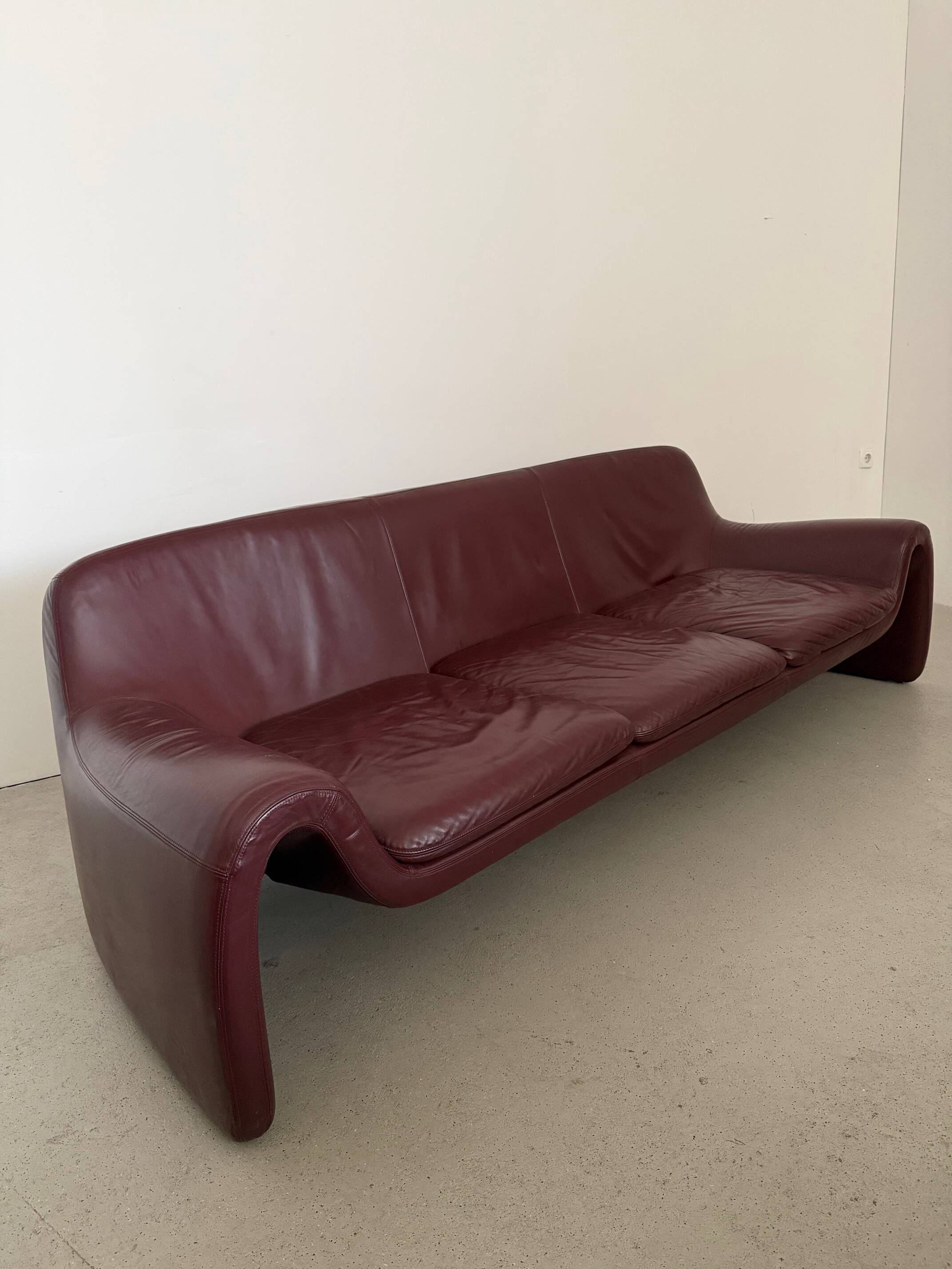 Sculptural 3-seater Leather Sofa by Cinova, Italy 1970s
