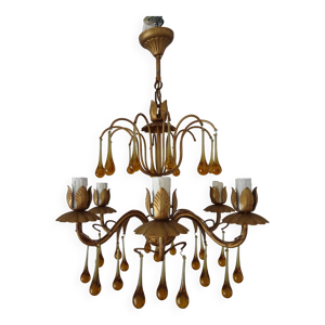 Lustre gouttes en verre