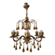 Murano glass and gilded metal drop chandelier, 1950s-1960s