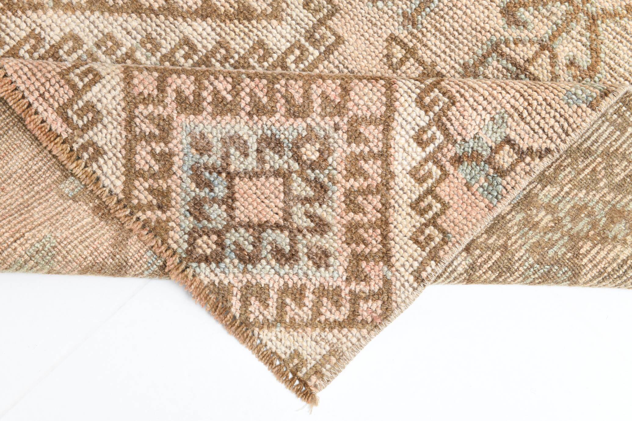 3x9 Brown Cream Classic Persian Runner Rug, 87x283Cm