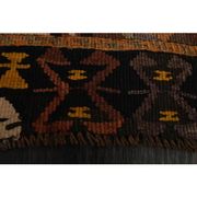 1970s Vintage Turkish Oushak Handmade Wool Cotton Orange Runner Rug 132X341