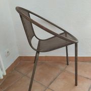 Fauteuil corbeille en métal perforé vintage
