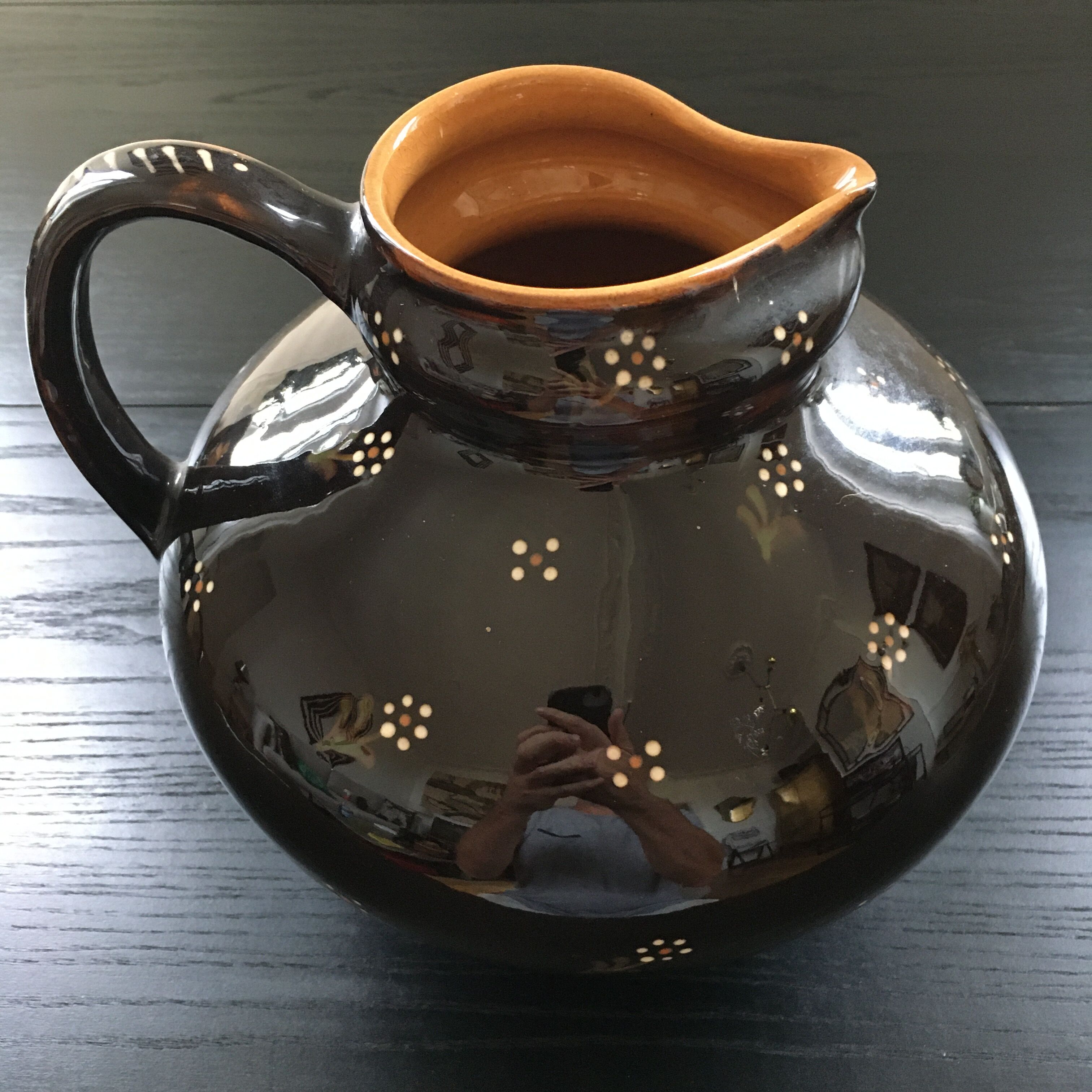 XL pitcher with floral decoration