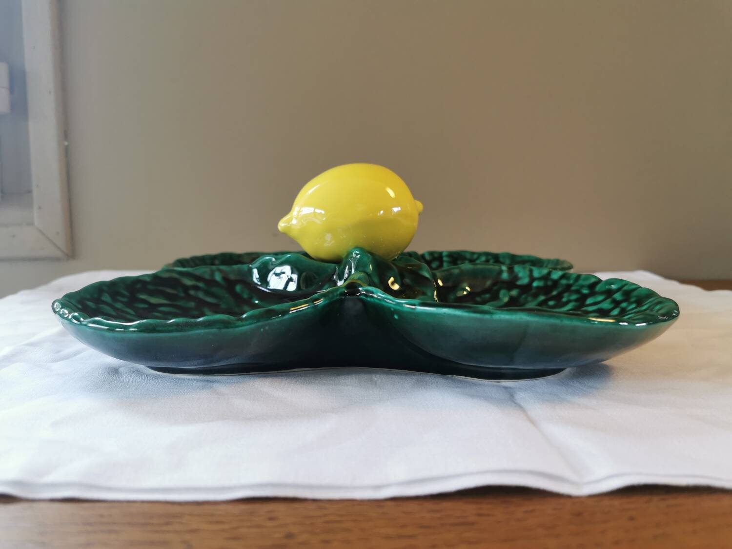 Vintage Vallauris “lemon” Barbotine dish