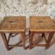 Pair of oak workshop stools – France, 1950s