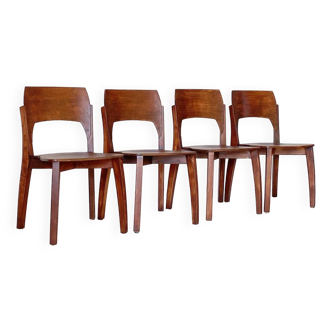 4 mahogany wooden chairs