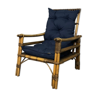 Rattan armchair and its new outdoor seat
