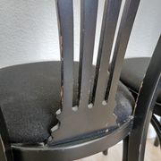 Set of 4 Vintage Black Wooden Dining Chairs: STOL Kamnik, 70s, Yugoslavia