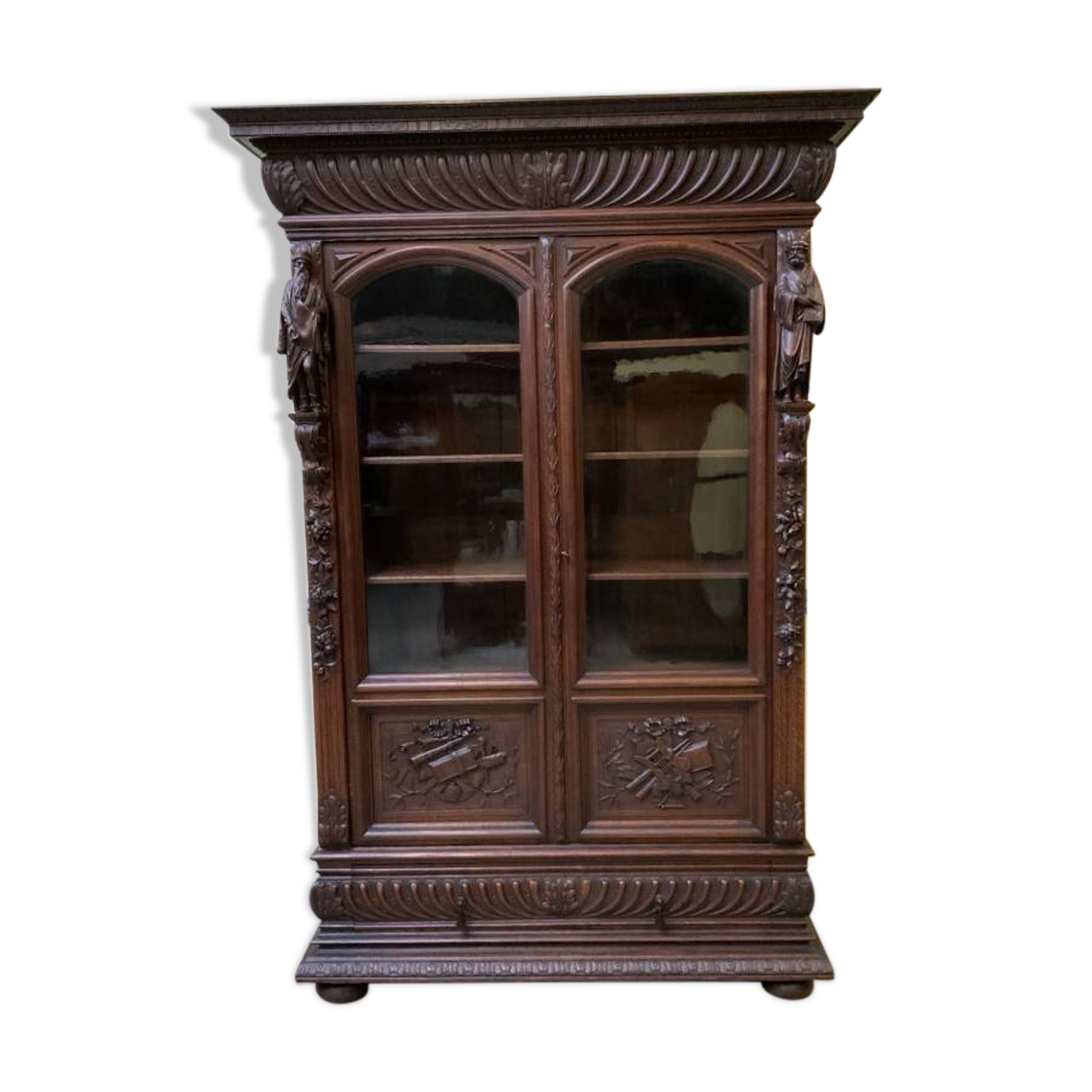 Imposing antique Neo-Renaissance bookcase