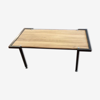 Steiner steel and walnut coffee table