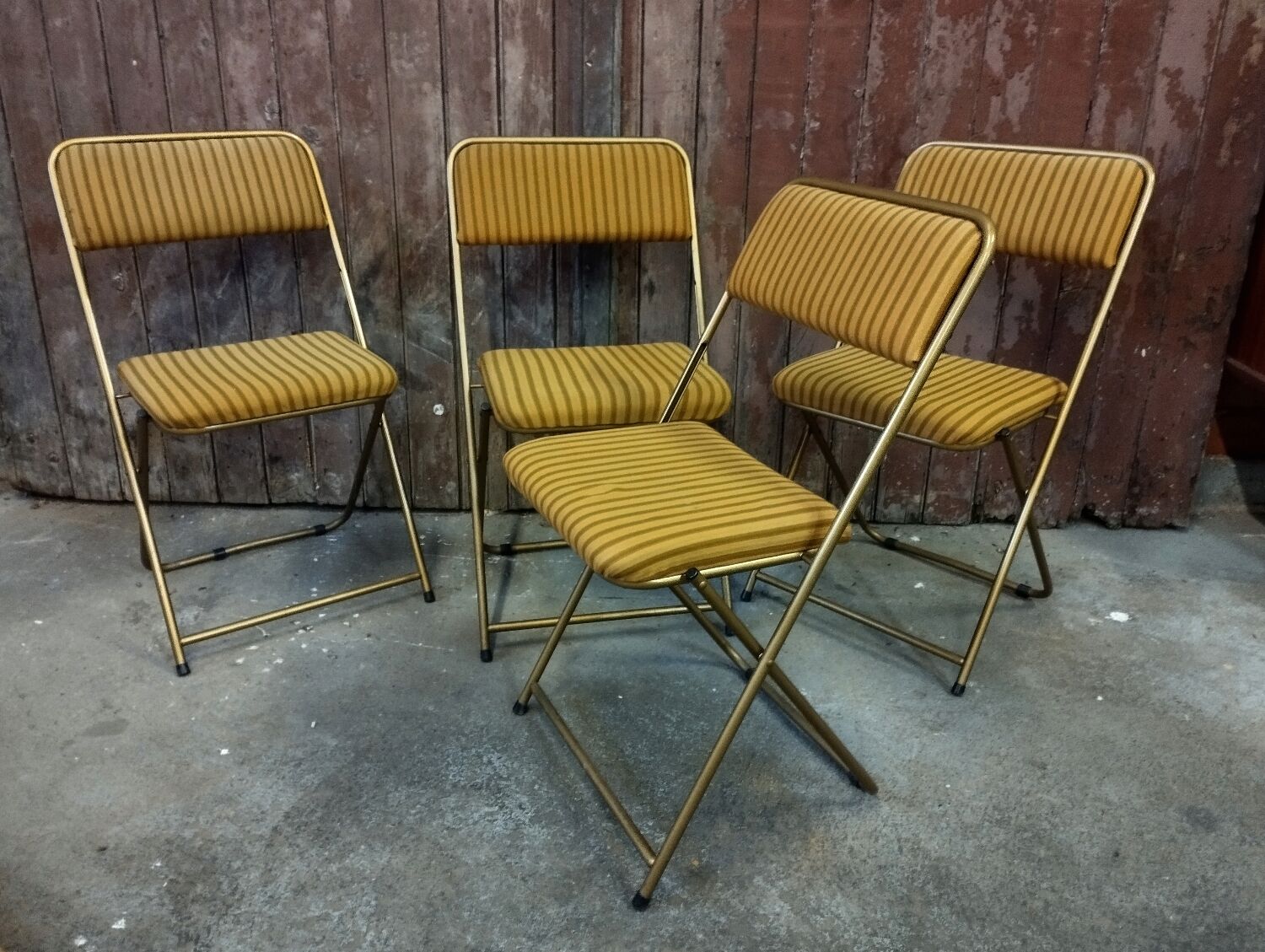 Set of 4 vintage Lafuma folding chairs