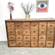 Craftsman's cabinet with 24 drawers in solid pine, 1950s.