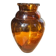 Vintage Art Deco vase in amber glass with a wavy neck - height 25 cm