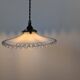Suspension vintage en opaline blanche dentelée