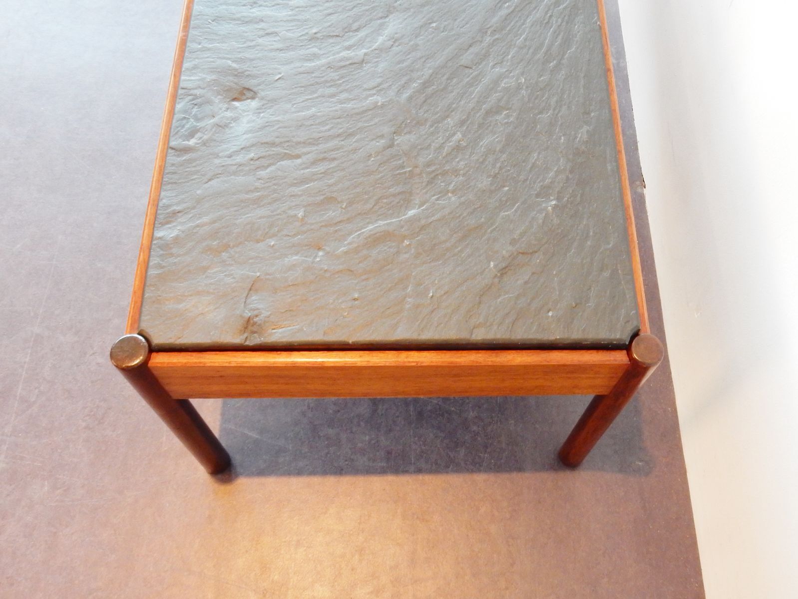 Vintage coffee table with stone tray