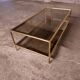 Vintage 80's brass coffee table, glass tops